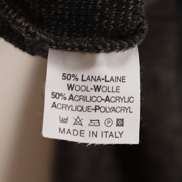 MANZONI Wool Blend Abstract Design Crewneck Sweater Charcoal Brown Size XL - Picture 8 of 8